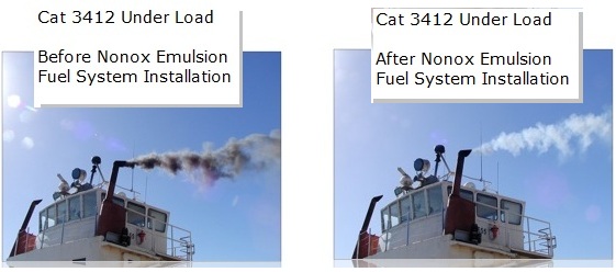 Before and After the Nonox Emulsion Fuel System Installation